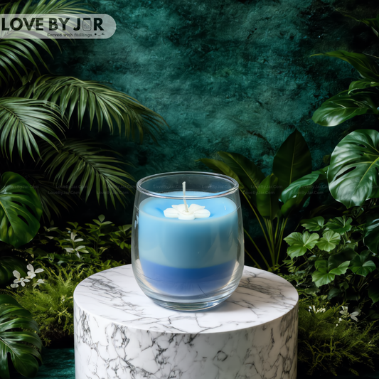 Cute Flower Blue Layer Candle