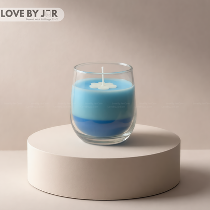 Cute Flower Blue Layer Candle