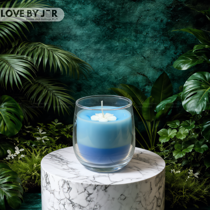 Cute Flower Blue Layer Candle