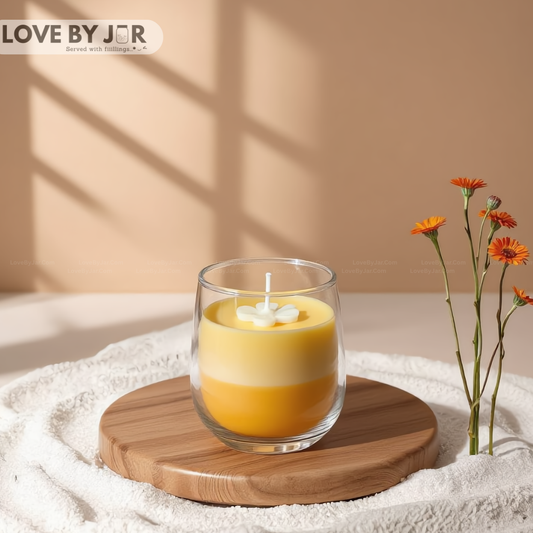 Cute Flower Orange Layer Candle