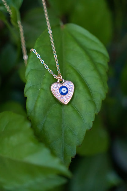 Evil Eye Heart Necklace